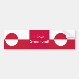 Stickmärke med Grönlands Flagga Bildekal