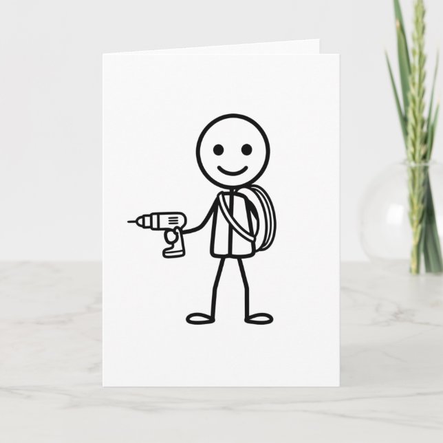 Stickmen At Work - Den elektriker Kort (Framsida)