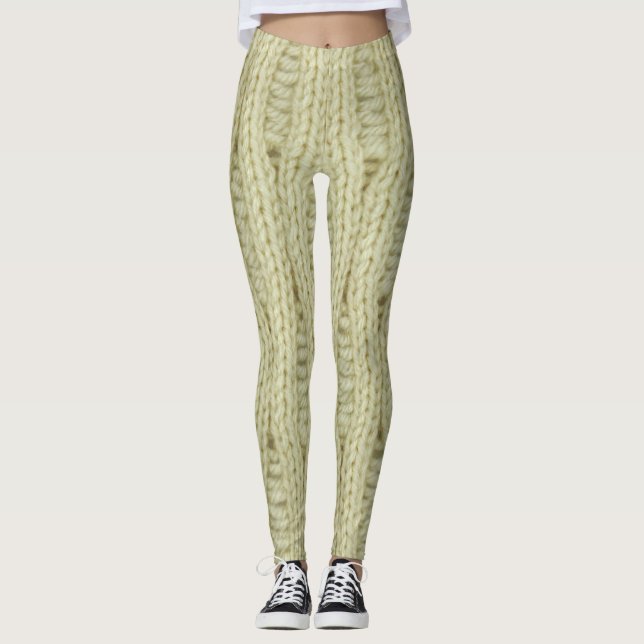 Stickmönsterdamasker Leggings (Framsida)