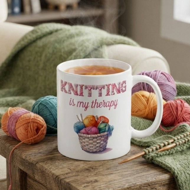 Stickning Är Min Terapi Kaffemugg (Skapare uppladdad)