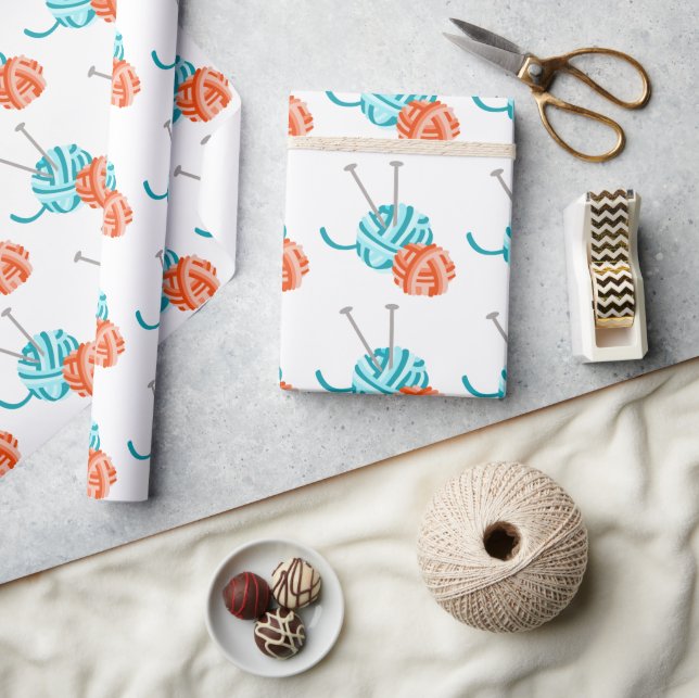 Stickning av nål och garn presentpapper (Hantverk)