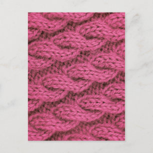 stickning av rosa-kabel vykort
