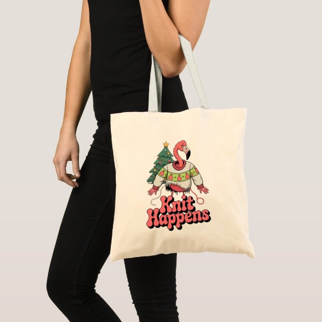 Stickning Händer Roligt Jul Stickningshumor Tygkasse (Framsida (produkt))