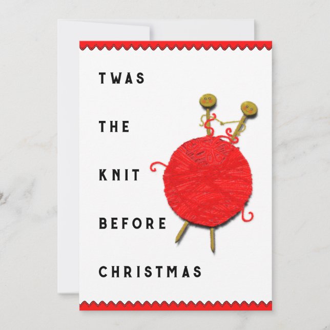 Stickning jul julkort (Framsida)