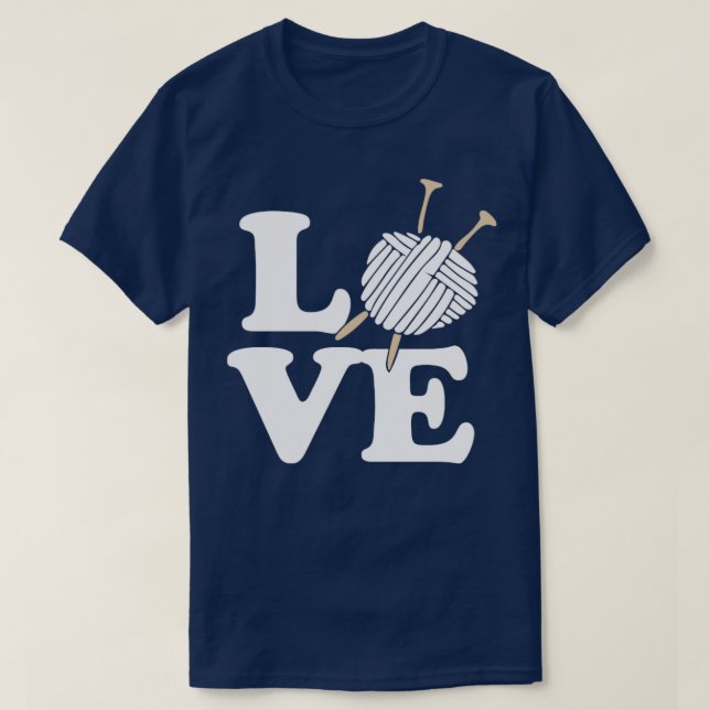 stickning och virke av kärlek t shirt (Design framsida)