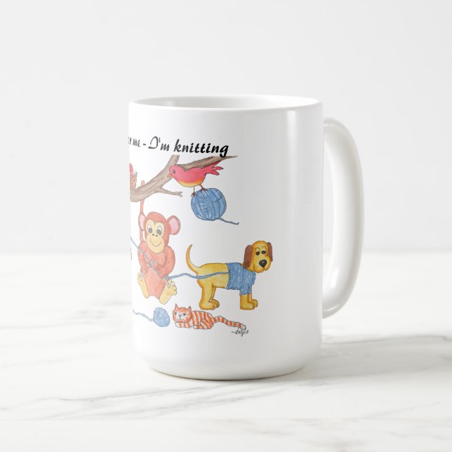 Stickning - Stör mig inte, jag stickar Kaffemugg (Framsida höger)