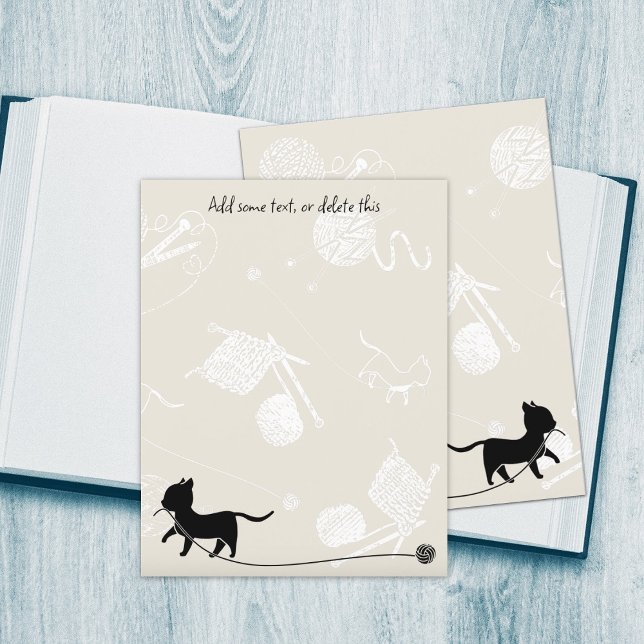 Stickning Tema Katter Garn Blank Scrapbookpapper (Skapare uppladdad)