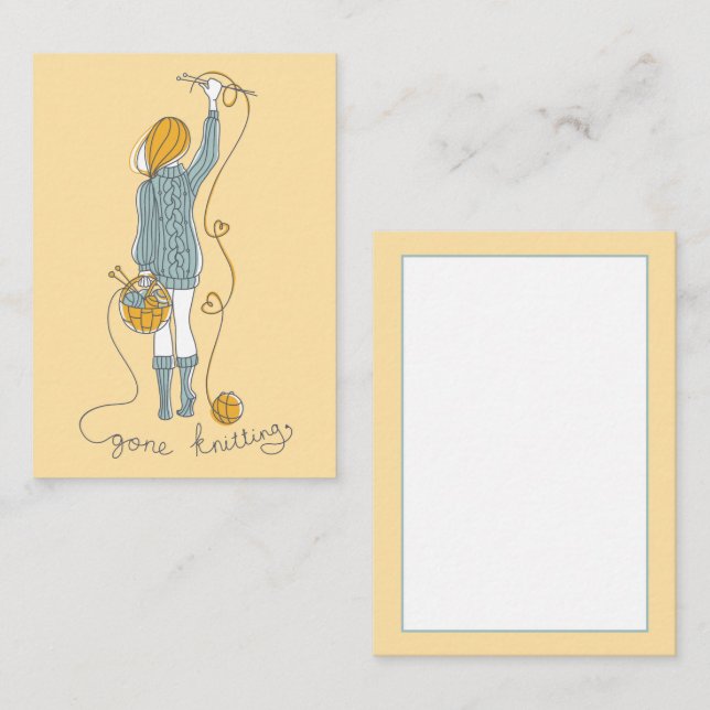 Stickningsberoende Anteckningskort (Fram/baksida)