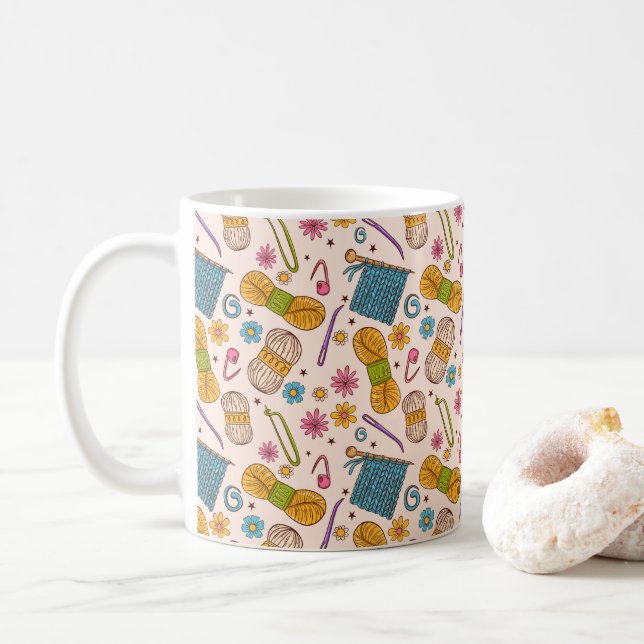 Stickningskärlek Kaffemugg (Med munk)