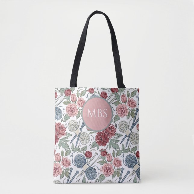 Stickningsprojektväska & Totebag Tygkasse (Framsida)