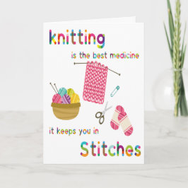 Stickningsuppmuntrande kort