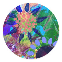 Stickrar och Sälar i Abstrakt Flowers Design