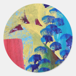 Stickrar och Sälar i ett annat världsmönster Runt Klistermärke