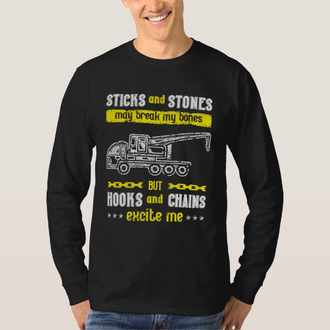 Sticks And Stones Hooks And Chains T Shirt (Framsida)