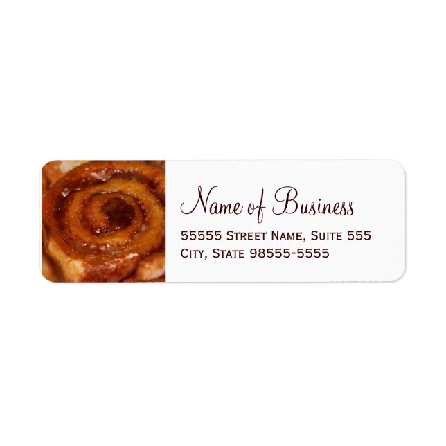 Sticky Bun Baked Goods Bakery Boutique Returadress Etikett (Framsidan)