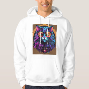 Sticky Kitty–Vibrant Cursive Graffiti Logotyp T-Sh Hoodie