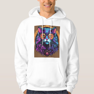 Sticky Kitty–Vibrant Cursive Graffiti Logotyp T-Sh Hoodie