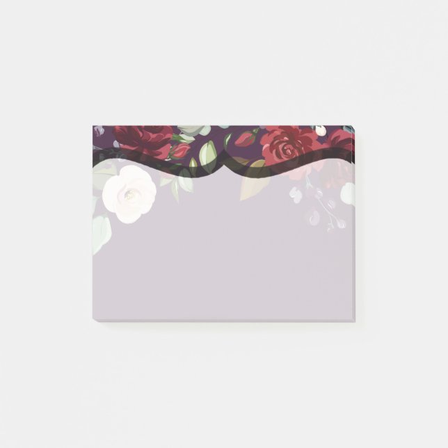Sticky Notes Plum Lila Ro Guld Geometric Post-it Block (Framsida)