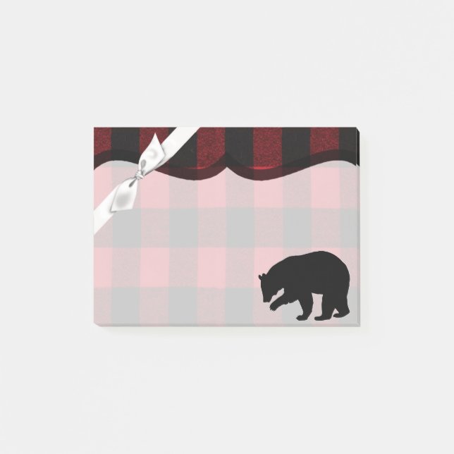 Sticky Notes Red Buffalo Play Bear Black Post-it Block (Framsida)
