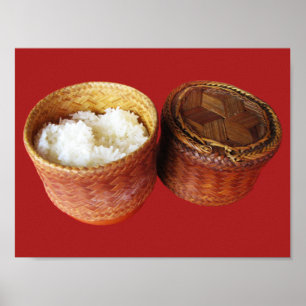 Sticky Ris [Khao Niao] Thai Lao Food Poster