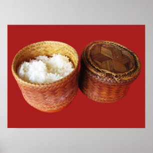 Sticky Ris [Khao Niao] Thai Lao Food Poster