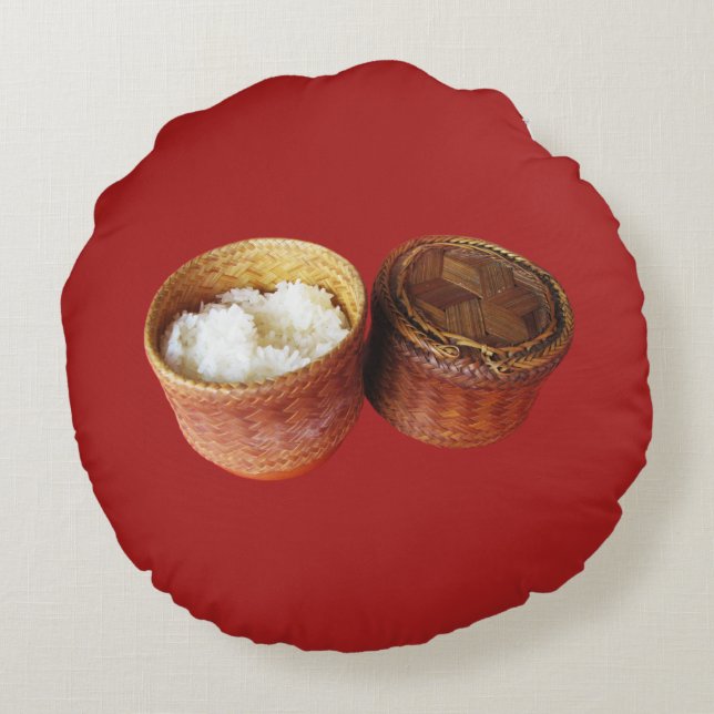 Sticky Ris [Khao Niao] Thai Lao Food Rund Kudde (Baksidan)