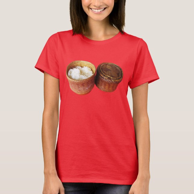 Sticky Ris [Khao Niao] Thai Lao Food T-shirt (Framsida)