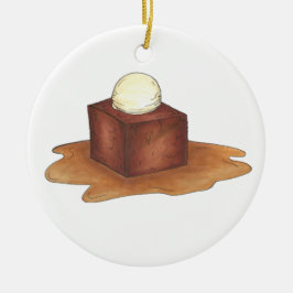 Sticky Toffee Pudding British Dessert Foodie Julgransprydnad Keramik