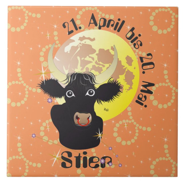 Stier 21. April bis 20. Mai Fliese Kakelplatta (Framsidan)