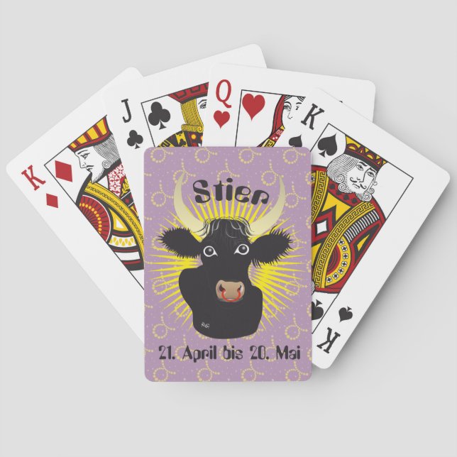 Stier 21. April bis 20. Mai Kartenspiel Spel Kort (Baksidan)