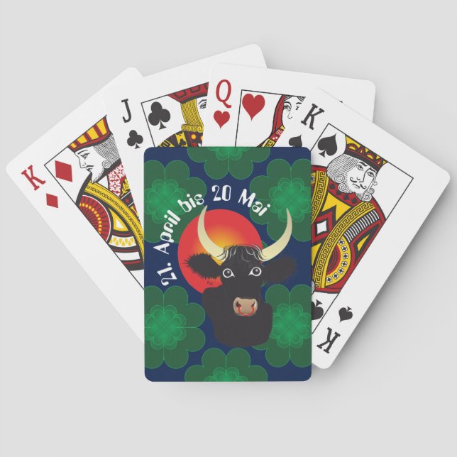 Stier 21. April bis 20. Mai Kartenspiel Spel Kort (Baksidan)