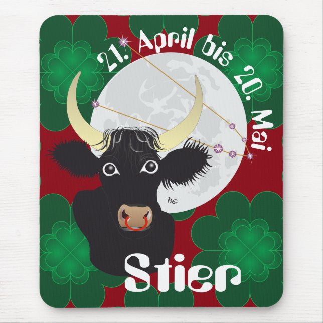Stier 21. April bis 20. Mai Mausmatte Musmatta (Framsidan)