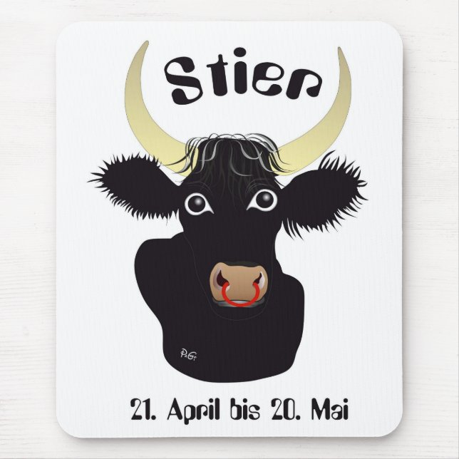 Stier 21. April bis 20. Mai Mauspad Musmatta (Framsidan)