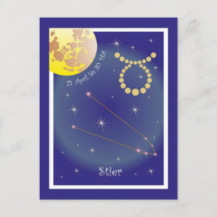 Stier 21. April bis 20. Mai Postkarte Vykort