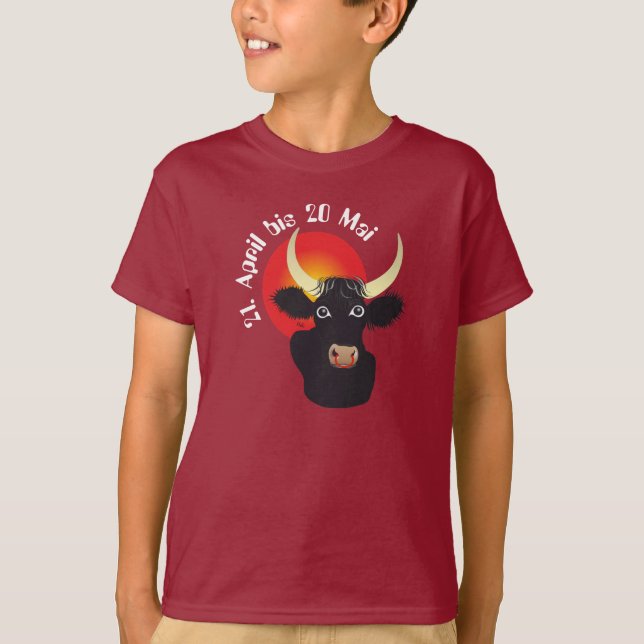 Stier 21. April bis 20. Mai Tee Shirt (Framsida)