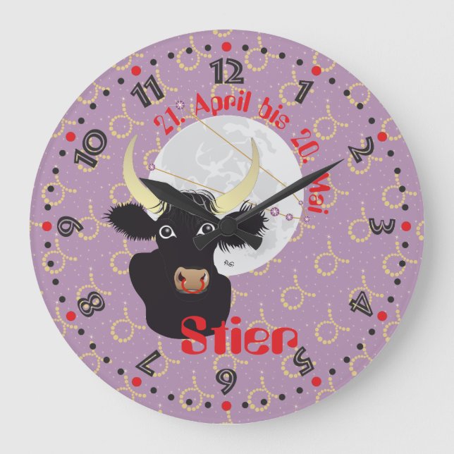 Stier 21. April bis 20. Mai Uhr Stor Klocka (Framsida)