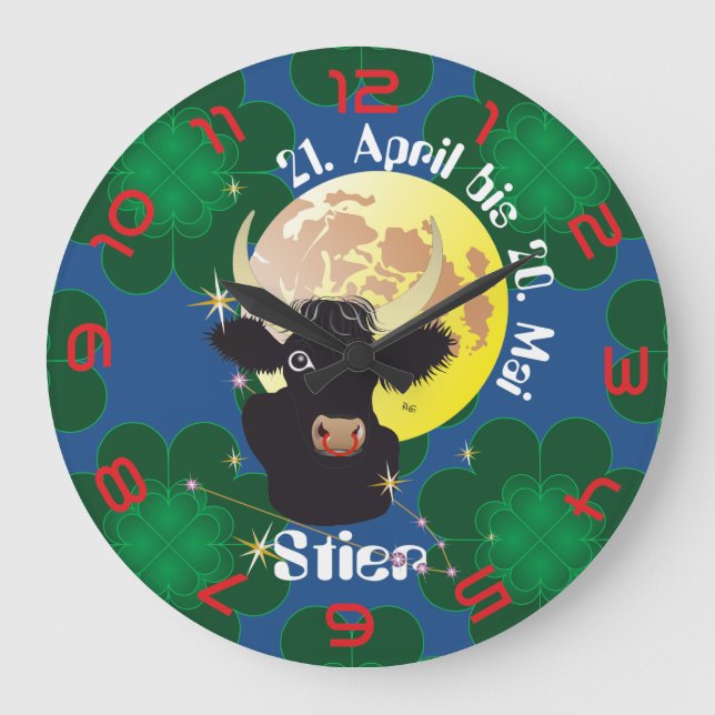 Stier 21. April bis 20. Mai Uhr Stor Klocka (Framsida)