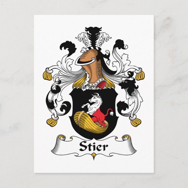 Stier Family Crest Vykort (Framsida)