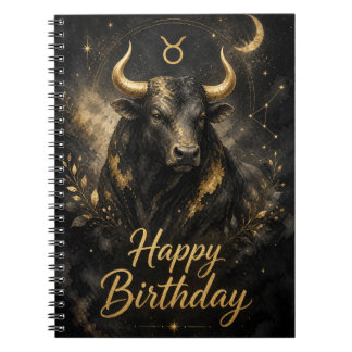 Stier Happy Birthday Sternzeichen Design Anteckningsbok
