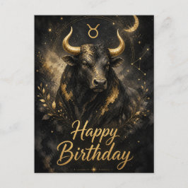 Stier Happy Birthday Sternzeichen Design Vykort