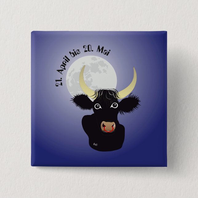 Stier Tierkreiszeichen Buttons Knapp (Framsida)