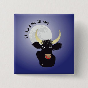 Stier Tierkreiszeichen Buttons Knapp