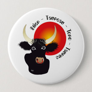 Stier Tierkreiszeichen Buttons Knapp