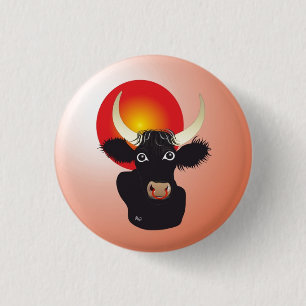 Stier Tierkreiszeichen Buttons Knapp