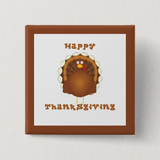 Stift för happy thanksgivingtecknadkalkon knapp