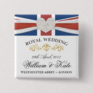 Stift för William & Kate bröllopsouvenir Knapp