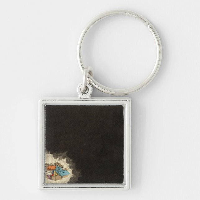 Stiftelsen Rom 753 BC Fyrkantig Silverfärgad Nyckelring (Framsidan)