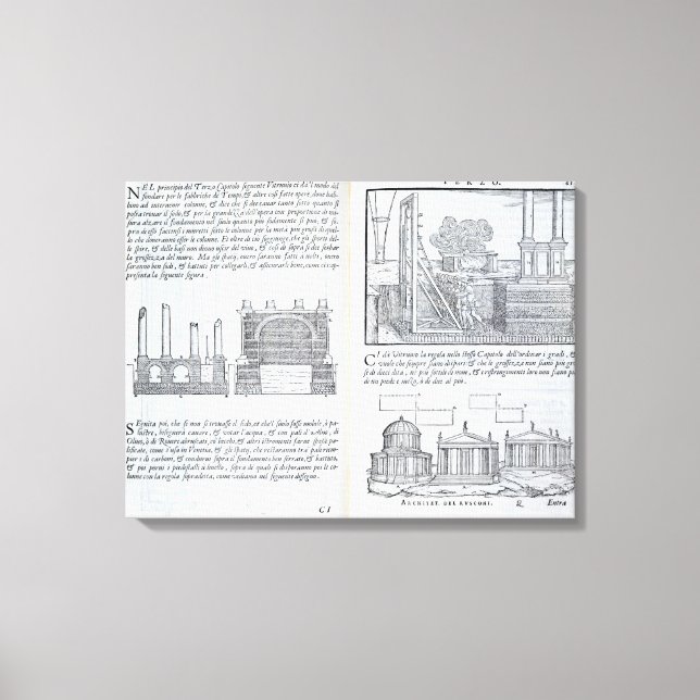 Stiftelser, från "Della Architettura", pub Canvastryck (Framsida)