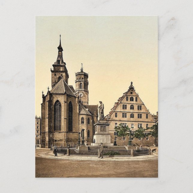Stiftkirche, Stuttgart, Wurtemburg, Tysklant sälls Vykort (Framsida)