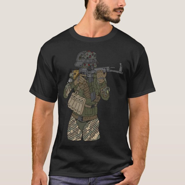 Stig 44. Tysk Sci Fi Soldier. T Shirt (Framsida)